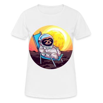 Astronaute paresseux dans une chaise longue - original - T-shirt respirant Femme - blanc - Devant - AI Model Female 172 dark (172cm)