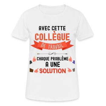 Mon Amie Collègue Qui A La Solution - T-shirt respirant Femme - blanc - Devant - AI Model Female 172 dark (172cm)