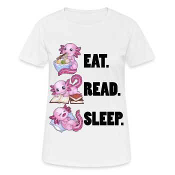 Axolotl Buchliebhaber Lesen Read a lot Geschenk - Frauen T-Shirt atmungsaktiv - Weiß - Vorne - AI Model Female 172 dark (172cm)
