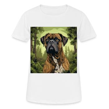 Boxer chien race de chien dans un Design rétro Vintage - T-shirt respirant Femme - blanc - Devant - AI Model Female 172 dark (172cm)