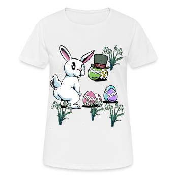 Schlappohr Kind Ostern Eier Hut Nager Kaninchen - Frauen T-Shirt atmungsaktiv - Weiß - Vorne - AI Model Female 172 dark (172cm)