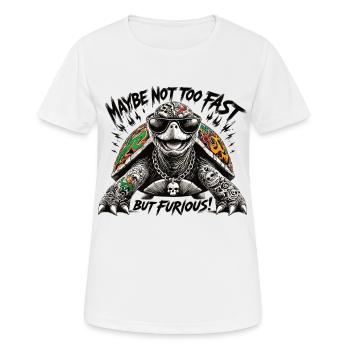 Turtle: Not fast, but furious! - Women's Breathable T-Shirt - white - Front - AI Model Female 172 dark (172cm)