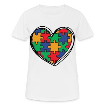 Autismus Autisten - Frauen T-Shirt atmungsaktiv - Weiß - Vorne - AI Model Female 172 dark (172cm)