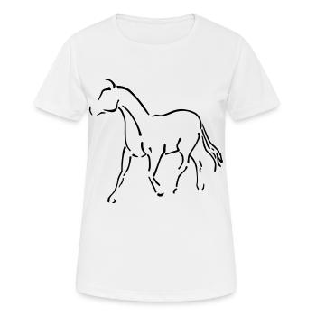 Horse - Frauen T-Shirt atmungsaktiv - Weiß - Vorne - AI Model Female 172 dark (172cm)