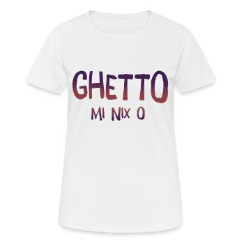 Ghetto mi nix o - Frauen T-Shirt atmungsaktiv - Weiß - Vorne - AI Model Female 172 dark (172cm)