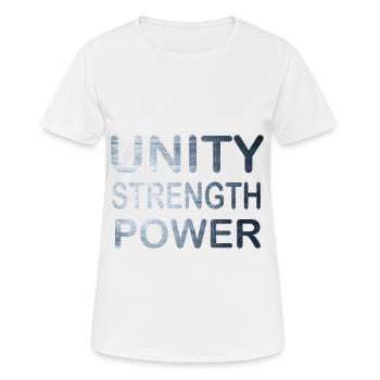 Cool & Awesome Unity Tshirt Design Unity Strength - Women's Breathable T-Shirt - white - Front - AI Model Female 172 dark (172cm)