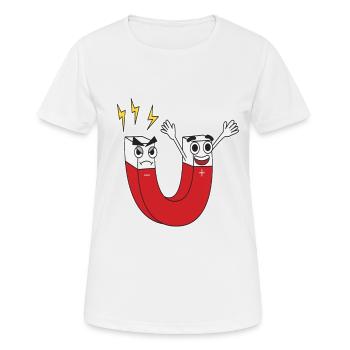 Aimant rester positif drôle d’aimants cadeaux plus - T-shirt respirant Femme - blanc - Devant - AI Model Female 172 dark (172cm)