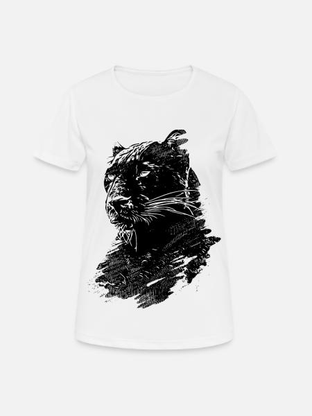 König Jaguar Black 2reborn - Frauen T-Shirt atmungsaktiv - Weiß