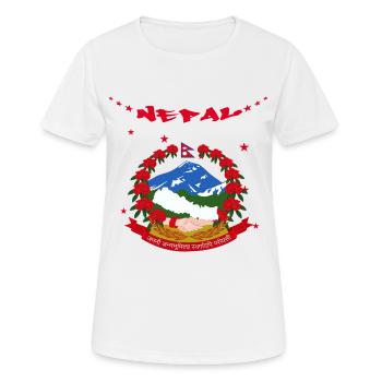 Nepal - Frauen T-Shirt atmungsaktiv - Weiß - Vorne - AI Model Female 172 dark (172cm)