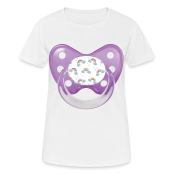 Masque sucette - T-shirt respirant Femme - blanc - Devant - AI Model Female 172 dark (172cm)