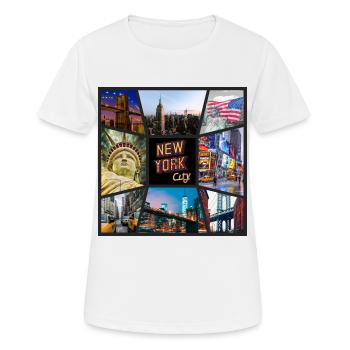 New York City ÉTATS-UNIS Amérique Skyline Ville Métropole - T-shirt respirant Femme - blanc - Devant - AI Model Female 172 dark (172cm)