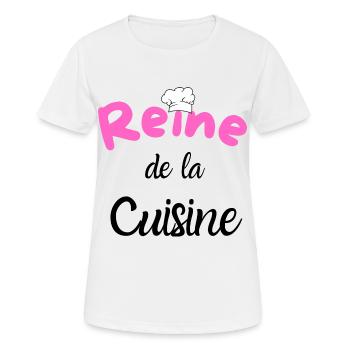 T-shirt reine de la cuisine humour cadeau - T-shirt respirant Femme - blanc - Devant - AI Model Female 172 dark (172cm)