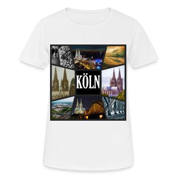 Kölner Dom Allemagne Cologne Skyline Ville - T-shirt respirant Femme - blanc - Devant - AI Model Female 172 dark (172cm)