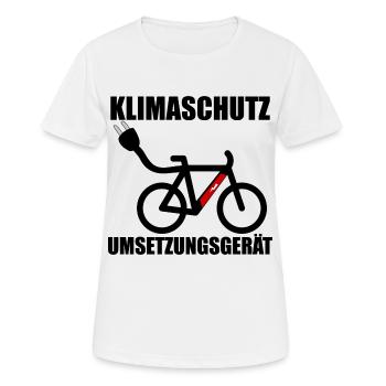 Klimaschutz Umsetzungsgerät - Frauen T-Shirt atmungsaktiv - Weiß - Vorne - AI Model Female 172 dark (172cm)