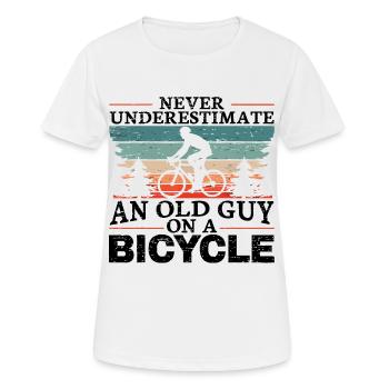 Never Underestimate An Old Man On A Bicycle Men - T-shirt respirant Femme - blanc - Devant - AI Model Female 172 dark (172cm)