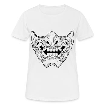 Japanische Dämonenmaske - Frauen T-Shirt atmungsaktiv - Weiß - Vorne - AI Model Female 172 dark (172cm)
