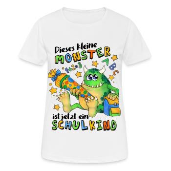 Dieses kleine Monster ist jetzt ein Schulkind - Frauen T-Shirt atmungsaktiv - Weiß - Vorne - AI Model Female 172 dark (172cm)