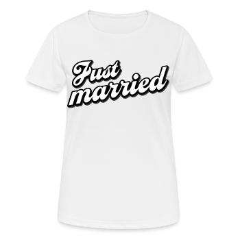 Just married married couple - Women's Breathable T-Shirt - white - Front - AI Model Female 172 dark (172cm)