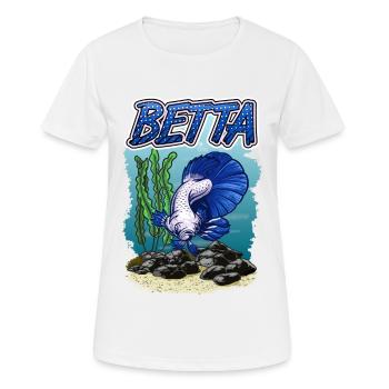 Betta Fish Aquarium pour les pisciculteurs - T-shirt respirant Femme - blanc - Devant - AI Model Female 172 dark (172cm)