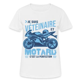 motard parfait vétéinaire parfait - T-shirt respirant Femme - blanc - Devant - AI Model Female 172 dark (172cm)