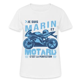 motard parfait marin parfait - T-shirt respirant Femme - blanc - Devant - AI Model Female 172 dark (172cm)