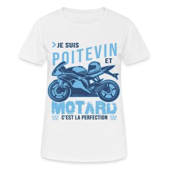 motard parfait poitevin parfait - T-shirt respirant Femme - blanc - Devant - AI Model Female 172 dark (172cm)