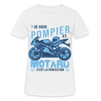 motard parfait pompier parfait - T-shirt respirant Femme - blanc - Devant - AI Model Female 172 dark (172cm)
