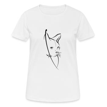 Chat-Linienkunst - Frauen T-Shirt atmungsaktiv - Weiß - Vorne - AI Model Female 172 dark (172cm)