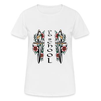 Double dague composition floral colorée old-school - T-shirt respirant Femme - blanc - Devant - AI Model Female 172 dark (172cm)