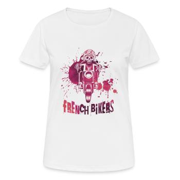 Bikers made in France - Women's Breathable T-Shirt - white - Front - AI Model Female 172 dark (172cm)