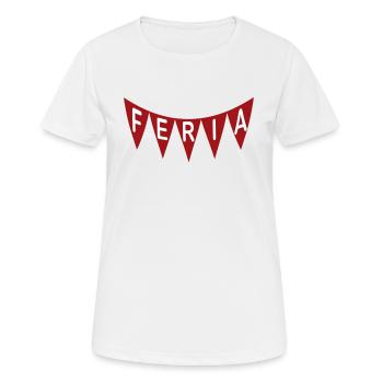 FERIA Banderole rouge - T-shirt respirant Femme - blanc - Devant - AI Model Female 172 dark (172cm)