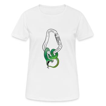Climb snake mousqueton - T-shirt respirant Femme - blanc - Devant - AI Model Female 172 dark (172cm)