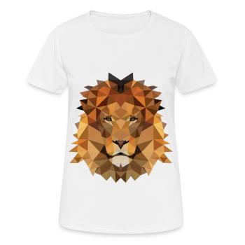 Löwe Polygon - Frauen T-Shirt atmungsaktiv - Weiß - Vorne - AI Model Female 172 dark (172cm)