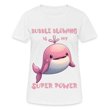 Bubble blowing is my super power - Frauen T-Shirt atmungsaktiv - Weiß - Vorne - AI Model Female 172 dark (172cm)