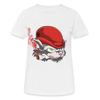 Mafia-Katze Shirt von Custom - Frauen T-Shirt atmungsaktiv - Weiß - Vorne - AI Model Female 172 dark (172cm)