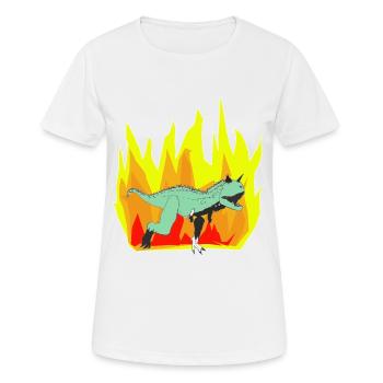 Dinopower - Super Carnotaur - Women's Breathable T-Shirt - white - Front - AI Model Female 172 dark (172cm)