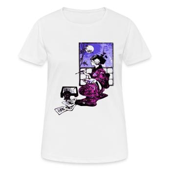 geisha artist - Women's Breathable T-Shirt - white - Front - AI Model Female 172 dark (172cm)