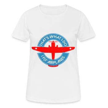 Pilot Hubschrauber Transportflieger Geschenk - Frauen T-Shirt atmungsaktiv - Weiß - Vorne - AI Model Female 172 dark (172cm)