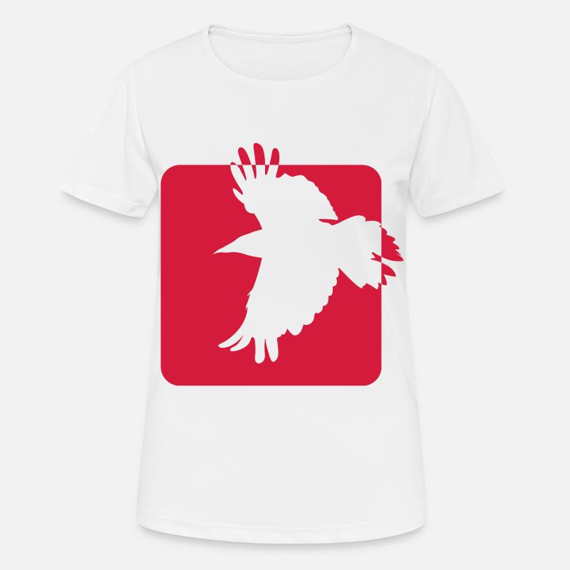 bird raven flying - Women's Breathable T-Shirt - white