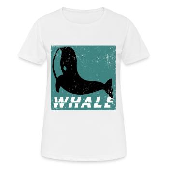 Rorqual à bosse rorqual bleu rorqual gris cadeau baleine requin baleine - T-shirt respirant Femme - blanc - Devant - AI Model Female 172 dark (172cm)
