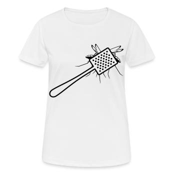 Une tapette à mouche tue un moustique - T-shirt respirant Femme - blanc - Devant - AI Model Female 172 dark (172cm)