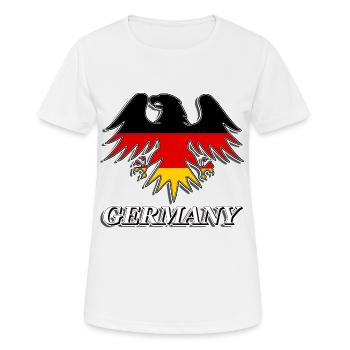 germany eagle t-shirt german flag tshirt tee - Women's Breathable T-Shirt - white - Front - AI Model Female 172 dark (172cm)