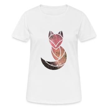 Space FUCHS | Sternenhimmel | Galaxie - Frauen T-Shirt atmungsaktiv - Weiß - Vorne - AI Model Female 172 dark (172cm)