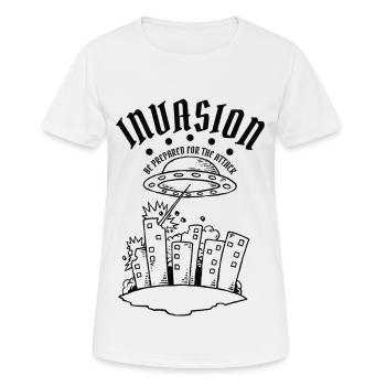Invasion extraterrestre - T-shirt respirant Femme - blanc - Devant - AI Model Female 172 dark (172cm)