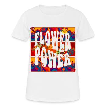 flower power feeling - Frauen T-Shirt atmungsaktiv - Weiß - Vorne - AI Model Female 172 dark (172cm)