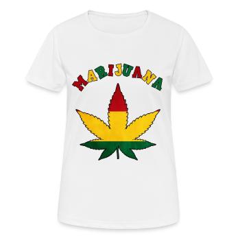 cannabis cannabis cannabis haschisch chanvre tee shirt - T-shirt respirant Femme - blanc - Devant - AI Model Female 172 dark (172cm)