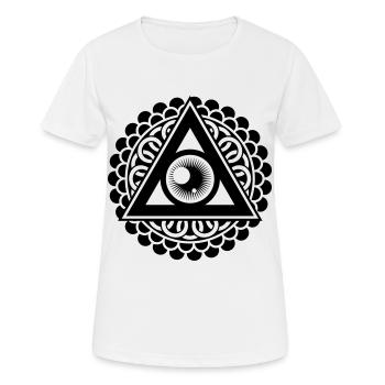 Illuminati Eye - Frauen T-Shirt atmungsaktiv - Weiß - Vorne - AI Model Female 172 dark (172cm)