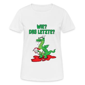 Wie? Das LETZTE? Einhorn Drachen - T-shirt respirant Femme - blanc - Devant - AI Model Female 172 dark (172cm)