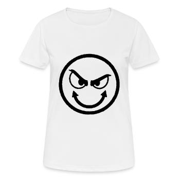 Smilie evil eyes look devilish shirt - Women's Breathable T-Shirt - white - Front - AI Model Female 172 dark (172cm)