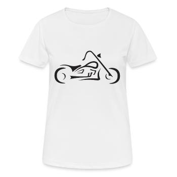 Motorbike line drawing - Women's Breathable T-Shirt - white - Front - AI Model Female 172 dark (172cm)